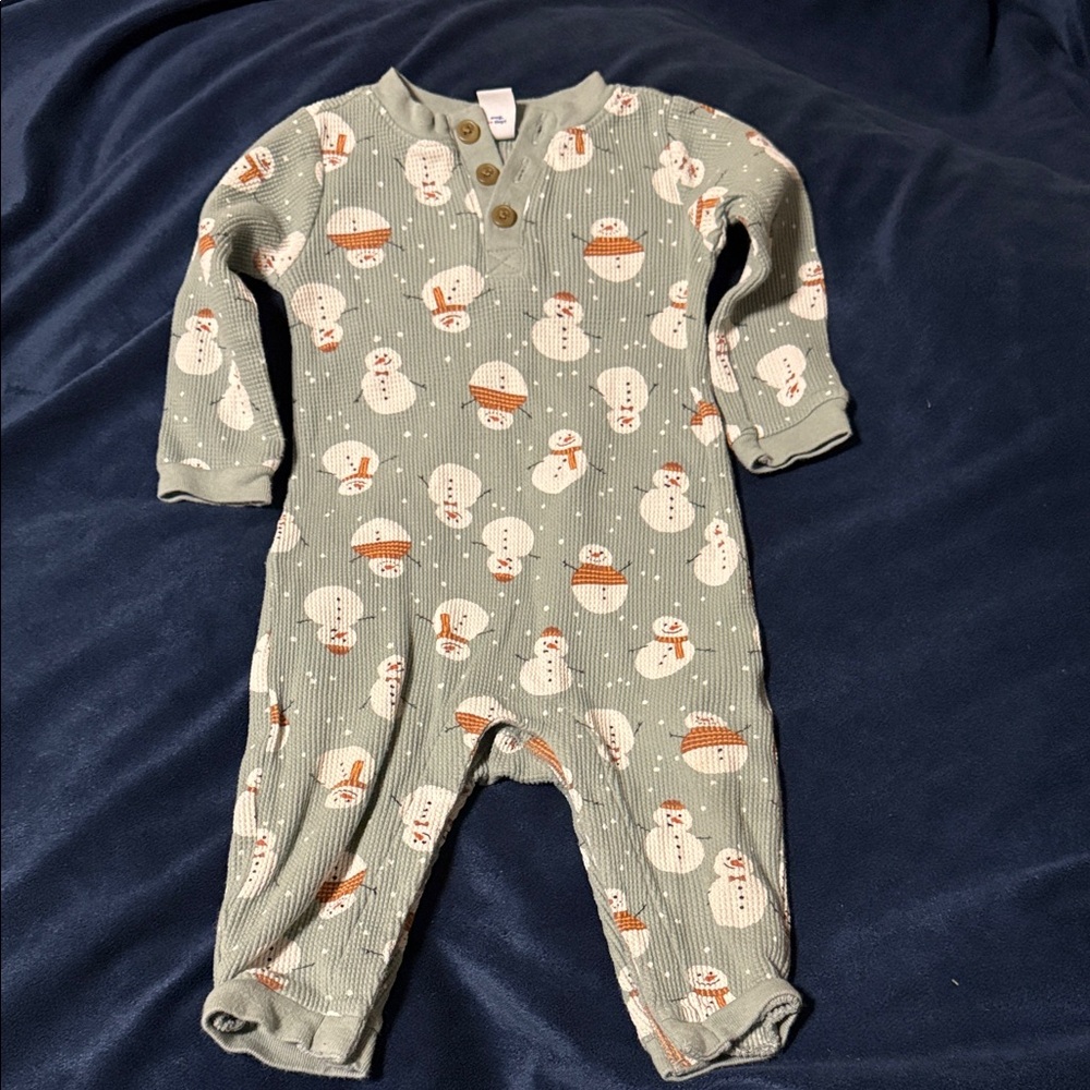 Snowman Print Kids Footie